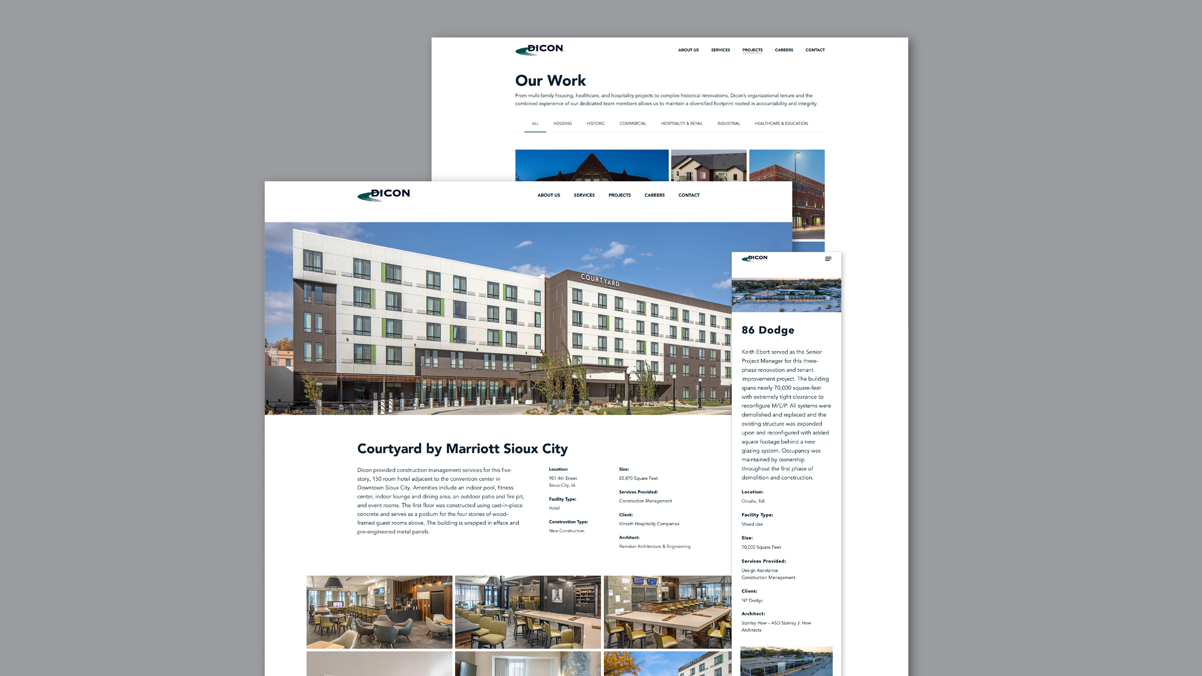 Dicon website project pages