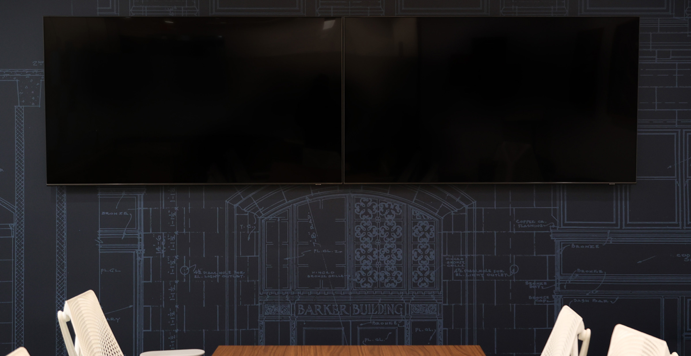 Dicon conference room blueprint wall