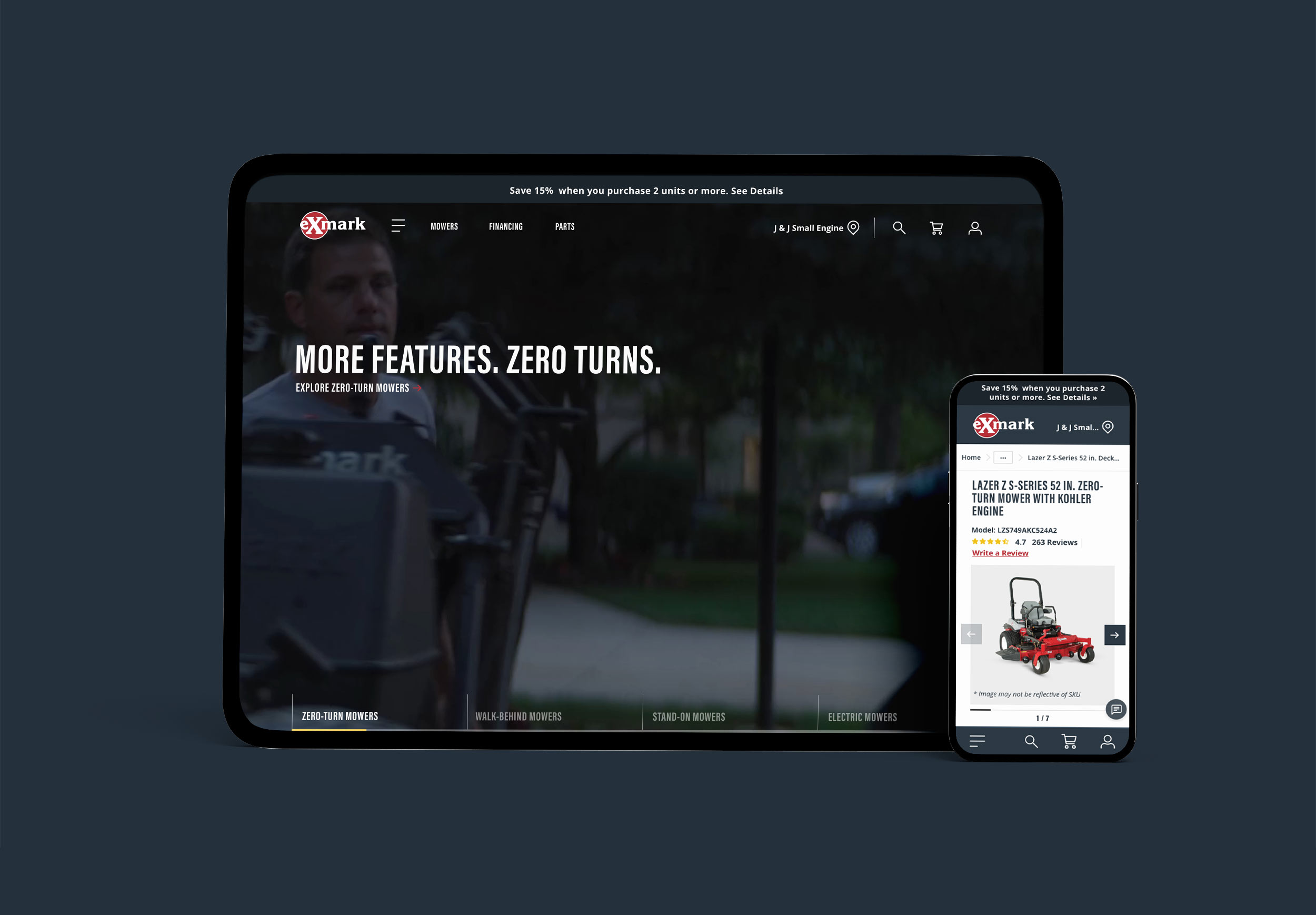 Exmark Mowers New Website Design