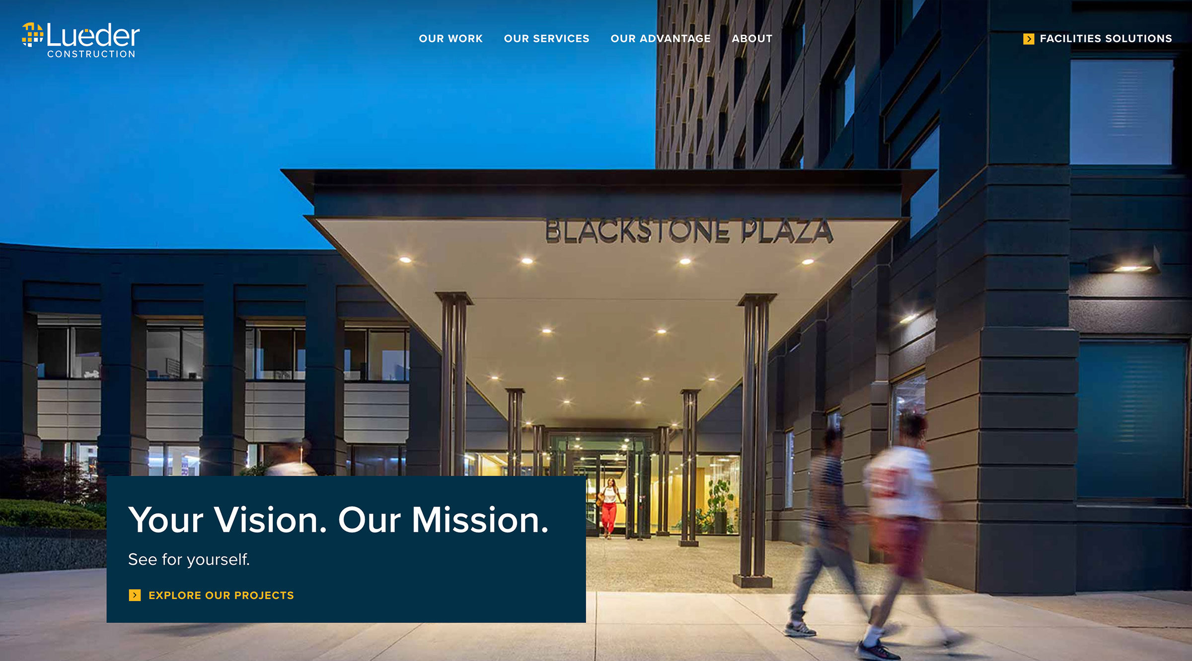 Lueder Construction Website Home Page