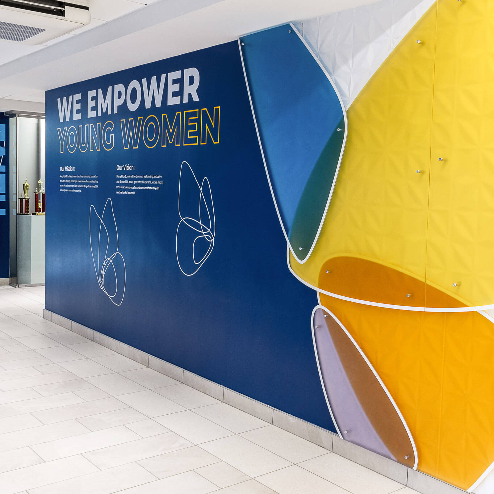 Mercy Highschool environmental design by Turnpost Creative Group