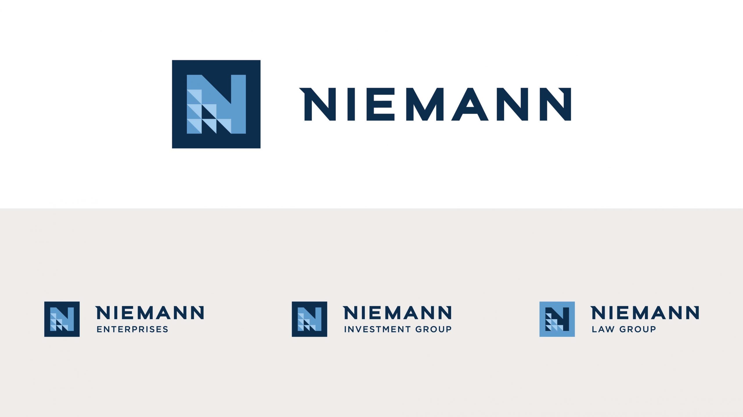 Niemann logo, Niemann Enterprises logo, Niemann Investment Group logo, and Niemann Law Group logo