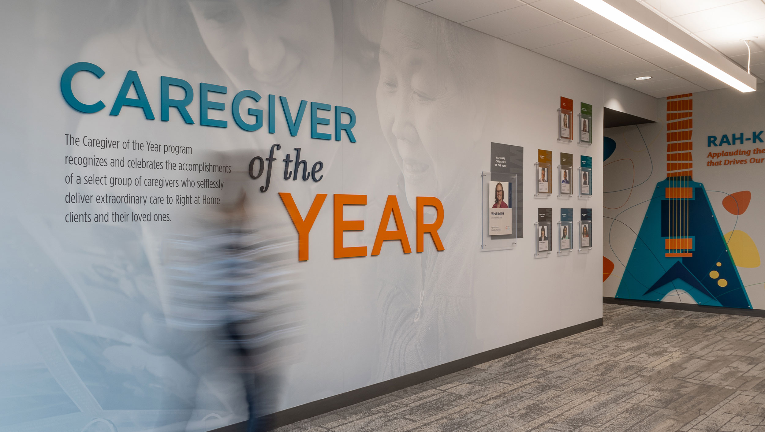 Caregiver of the Year installation at Right at Home HQ in Omaha, NE