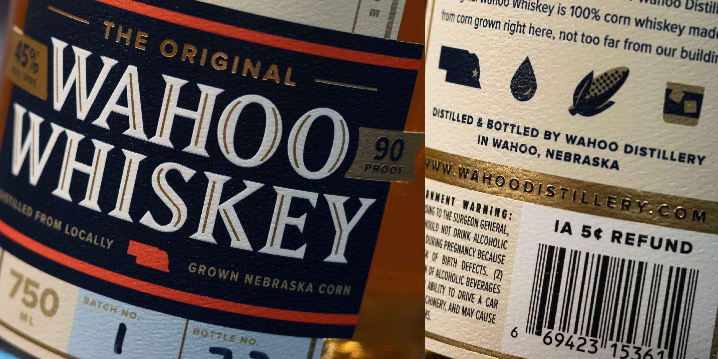 Wahoo Distillery Wahoo Whiskey Bottle details